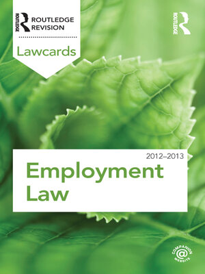 cover image of Employment Lawcards 2012-2013